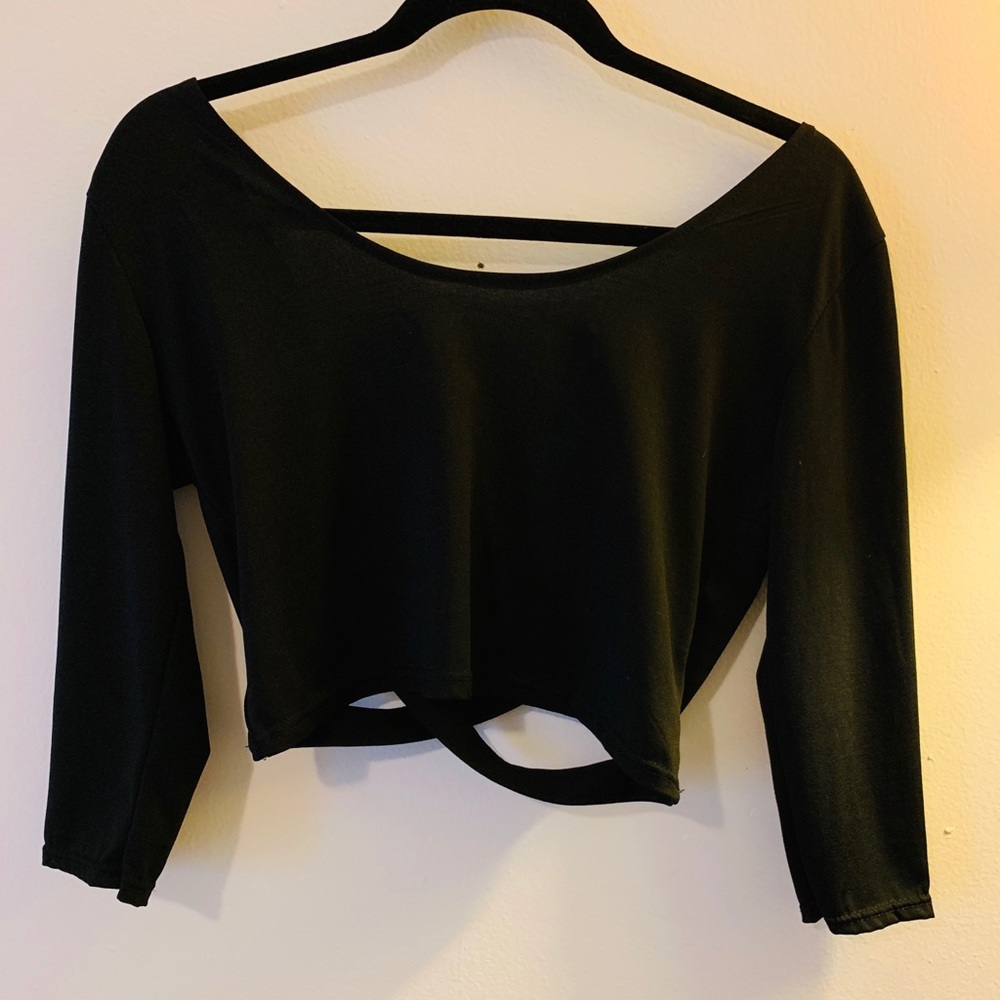 Cross Strapped back black top